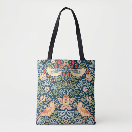 William Morris Strawberry Thief Floral Pattern Tote Bag (Voorkant)