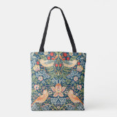 William Morris Strawberry Thief Floral Pattern Tote Bag (Achterkant)