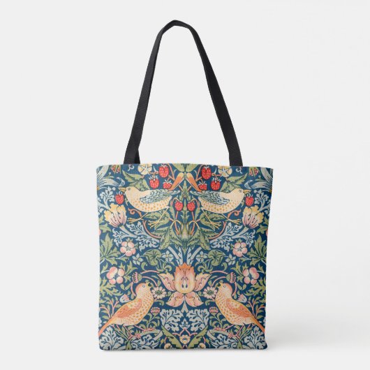 William Morris Strawberry Thief Floral Pattern Tote Bag (Achterkant)