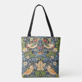 William Morris Strawberry Thief Floral Pattern Tote Bag (Achterkant)