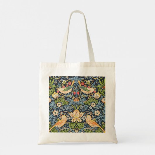 William Morris Strawberry Thief Floral Pattern Tote Bag (Achterkant)