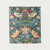 William Morris Strawberry Thief Floral Pattern Wandkleed (Voorkant)