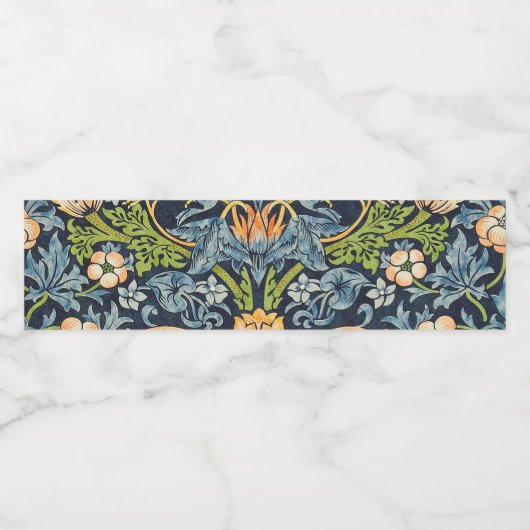 William Morris Strawberry Thief Floral Pattern Waterfles Etiket (Enkel label)