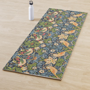 William Morris Strawberry Thief Floral Pattern Yogamat