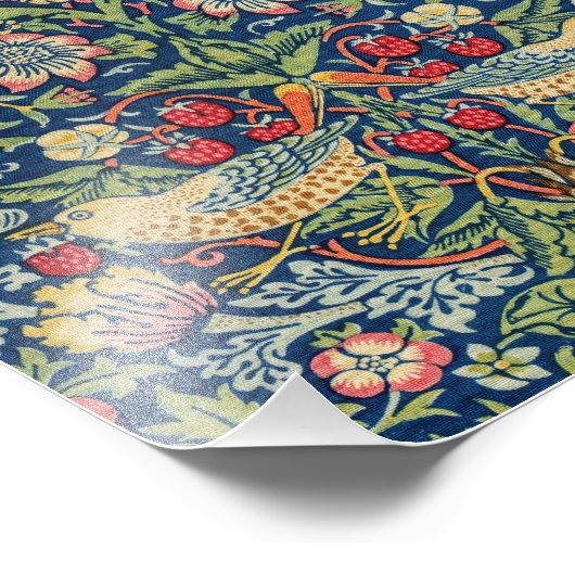 William Morris - Strawberry Thief Foto Afdruk (Hoek)