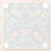 William Morris - Strawberry Thief Glazen Onderzetter (Achterkant)