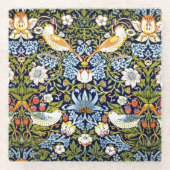 William Morris - Strawberry Thief Glazen Onderzetter (Voorkant)