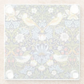 William Morris - Strawberry Thief Glazen Onderzetter (Achterkant)