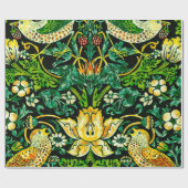 William Morris Strawberry Thief Green en Oranje Cadeaupapier (Vlak)