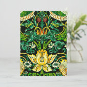 William Morris Strawberry Thief Green en Oranje Kaart (Staand voorkant)