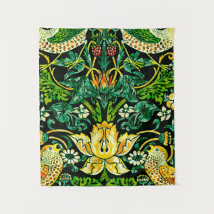 William Morris Strawberry Thief Green en Oranje Wandkleed