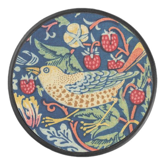 William Morris - Strawberry Thief Hockey Puck (Voorkant)
