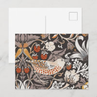 William Morris Strawberry Thief Houtskool Okergeel