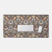 William Morris Strawberry Thief Houtskool Okergeel Bureaumat (Keyboard & Muis)