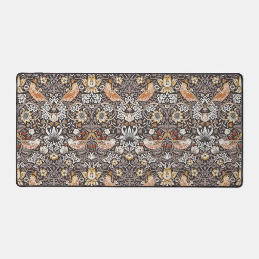William Morris Strawberry Thief Houtskool Okergeel Bureaumat (Voorkant)