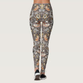 William Morris Strawberry Thief Houtskool Okergeel Leggings (Achterkant)