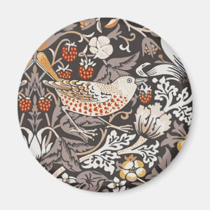 William Morris Strawberry Thief Houtskool Okergeel Magneet