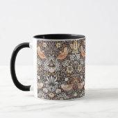 William Morris Strawberry Thief Houtskool Okergeel Mok (Links)