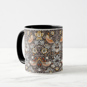 William Morris Strawberry Thief Houtskool Okergeel Mok