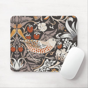 William Morris Strawberry Thief Houtskool Okergeel Muismat