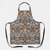 William Morris Strawberry Thief Houtskool Okergeel Schort (Voorkant)