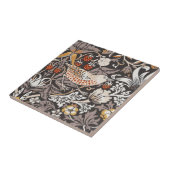 William Morris Strawberry Thief Houtskool Okergeel Tegeltje (Zijkant)