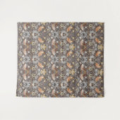 William Morris Strawberry Thief Houtskool Okergeel Wandkleed (Voorkant (horizontaal))