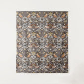 William Morris Strawberry Thief Houtskool Okergeel Wandkleed (Voorkant)
