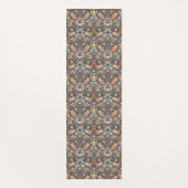 William Morris Strawberry Thief Houtskool Okergeel Yogamat (Voorkant)