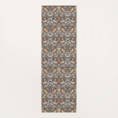 William Morris Strawberry Thief Houtskool Okergeel Yogamat (Achterkant)