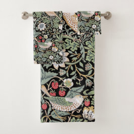 William Morris Strawberry Thief I Black Birds Bad Handdoek
