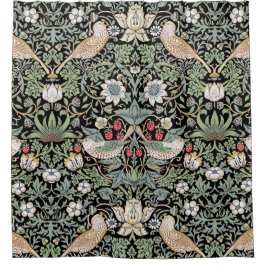 William Morris Strawberry Thief I Black Birds Douchegordijn