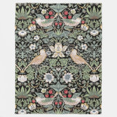 William Morris Strawberry Thief I Black Birds Fleece Deken (Voorkant)