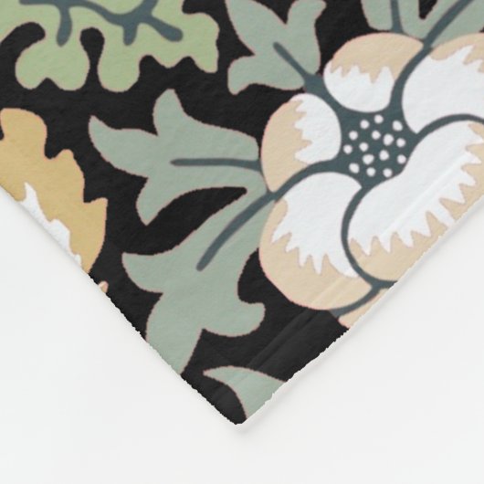 William Morris Strawberry Thief I Black Birds Fleece Deken (Hoek)