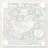 William Morris Strawberry Thief I Black Birds Glazen Onderzetter (Achterkant)