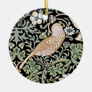 William Morris Strawberry Thief I Black Birds Keramisch Ornament