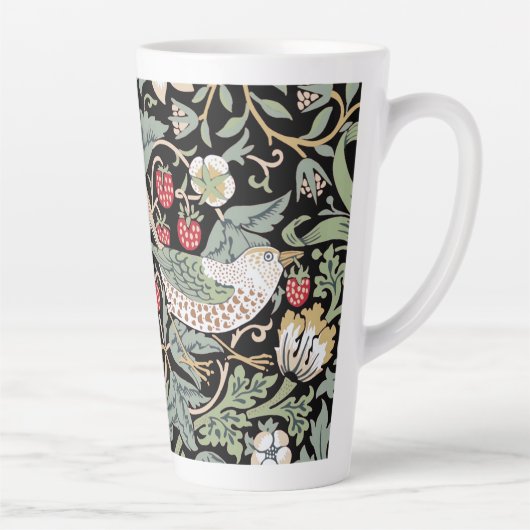 William Morris Strawberry Thief I Black Birds Latte Mok (Rechts)