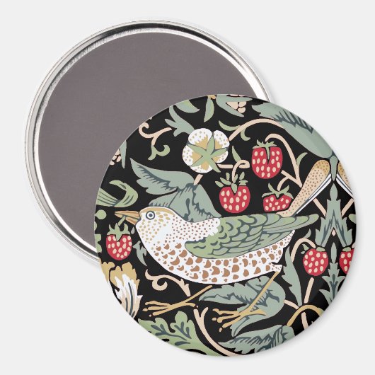 William Morris Strawberry Thief I Black Birds Magneet (Voorkant / Achterkant)