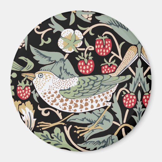 William Morris Strawberry Thief I Black Birds Magneet (Voorkant)