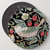 William Morris Strawberry Thief I Black Birds Ronde Button 6,0 Cm (Voorkant /achterkant)