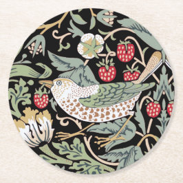 William Morris Strawberry Thief I Black Birds Ronde Kartonnen Onderzetter