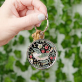 William Morris Strawberry Thief I Black Birds Sleutelhanger (Hand)