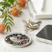 William Morris Strawberry Thief I Black Birds Sleutelhanger (Zijkant)