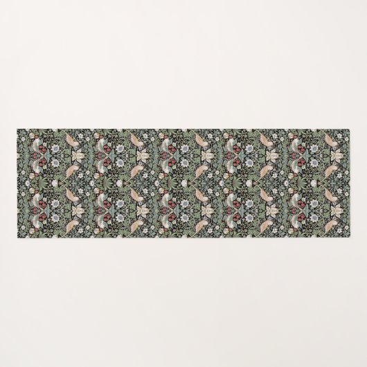 William Morris Strawberry Thief I Black Birds Yogamat (Achterkant (horizontaal))