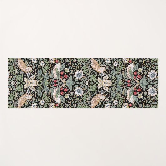 William Morris Strawberry Thief I Black Birds Yogamat (Voorkant (horizontaal))