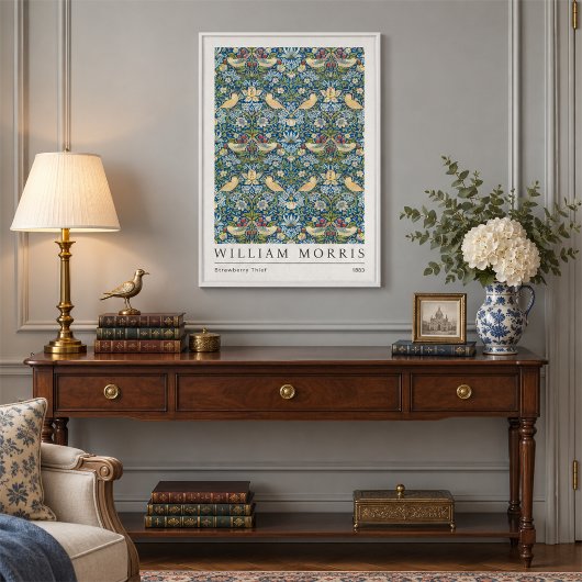 William Morris Strawberry Thief Ingepakte Canvas Afdruk