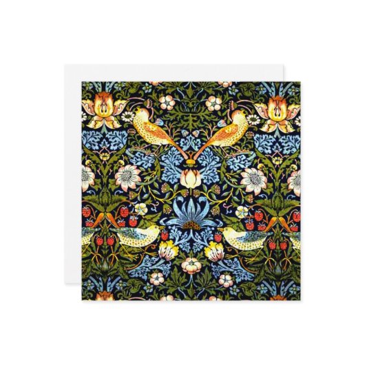 William Morris - Strawberry Thief Kaart (Voorkant / Achterkant in situ)