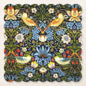 William Morris - Strawberry Thief Kartonnen Onderzetters (Voorkant)