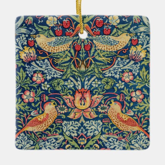 William Morris - Strawberry Thief Keramisch Ornament (Voorkant)
