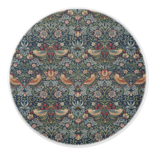  William Morris Strawberry Thief Keramische Knop (Voorkant)